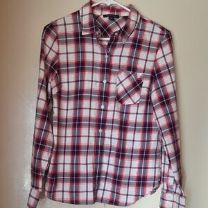 Red and Black Plaid Button-Up Shirt. 3 Items For $ 13 Sale